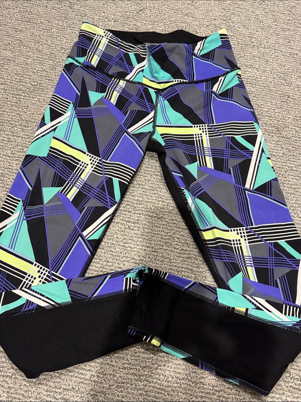 VSX Geometric Print Active Leggings in Blue, Turquoise & Black
